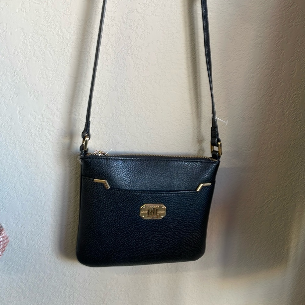 Ralph Lauren cross body. Black and gold.